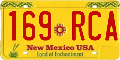 NM license plate 169RCA