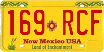 NM license plate 169RCF
