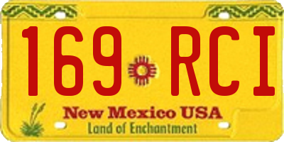 NM license plate 169RCI