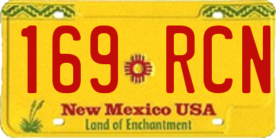 NM license plate 169RCN