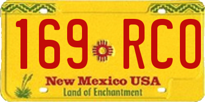 NM license plate 169RCO