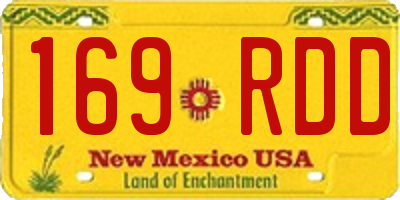 NM license plate 169RDD