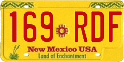 NM license plate 169RDF