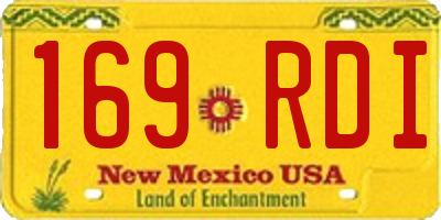 NM license plate 169RDI