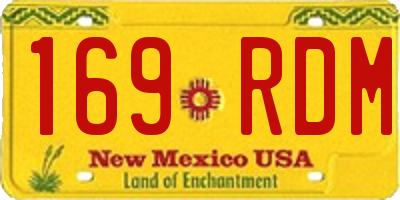 NM license plate 169RDM