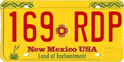 NM license plate 169RDP