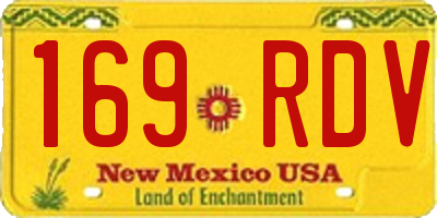 NM license plate 169RDV