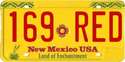 NM license plate 169RED