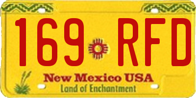 NM license plate 169RFD