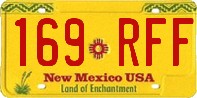 NM license plate 169RFF