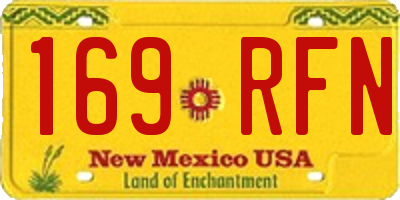 NM license plate 169RFN