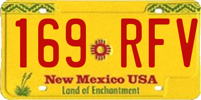 NM license plate 169RFV