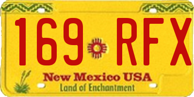 NM license plate 169RFX