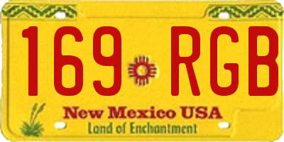 NM license plate 169RGB