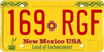 NM license plate 169RGF