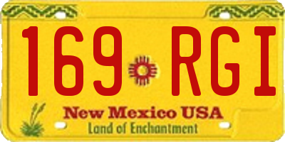 NM license plate 169RGI