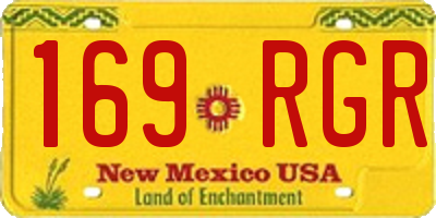 NM license plate 169RGR