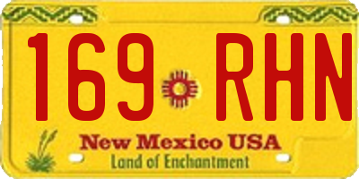 NM license plate 169RHN