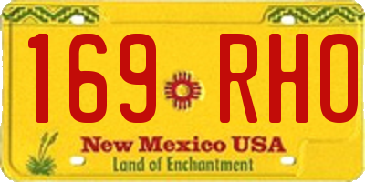 NM license plate 169RHO