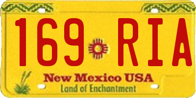 NM license plate 169RIA