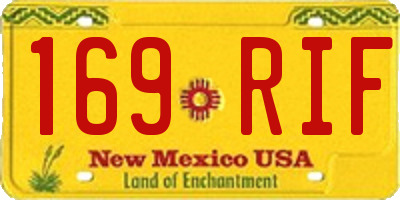 NM license plate 169RIF