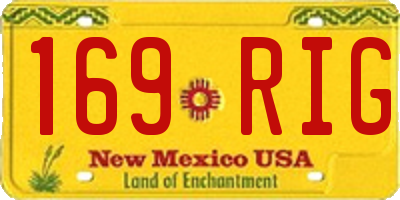 NM license plate 169RIG