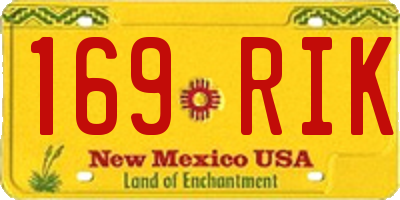 NM license plate 169RIK