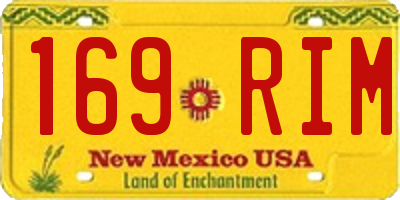 NM license plate 169RIM