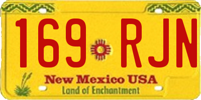 NM license plate 169RJN