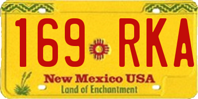 NM license plate 169RKA