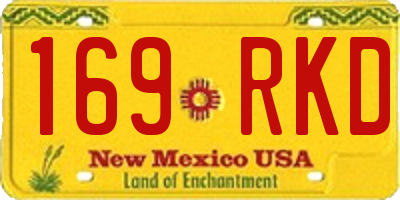 NM license plate 169RKD