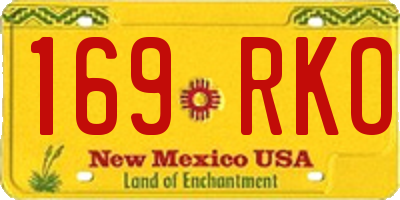 NM license plate 169RKO