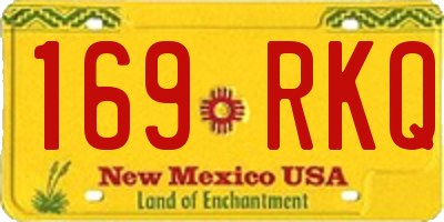 NM license plate 169RKQ