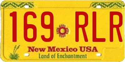 NM license plate 169RLR