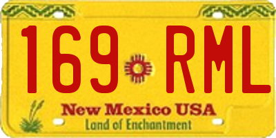 NM license plate 169RML