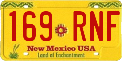 NM license plate 169RNF