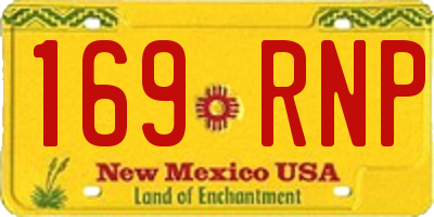 NM license plate 169RNP