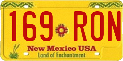 NM license plate 169RON