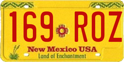 NM license plate 169ROZ