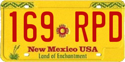 NM license plate 169RPD