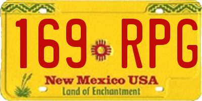 NM license plate 169RPG