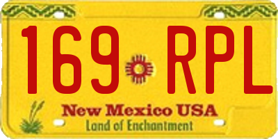 NM license plate 169RPL