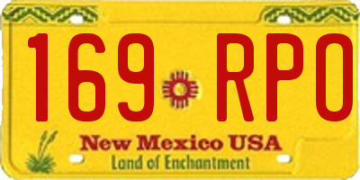NM license plate 169RPO