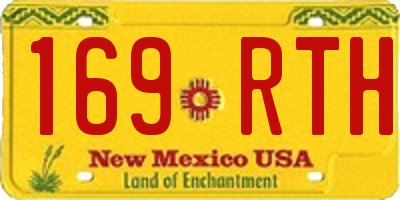 NM license plate 169RTH
