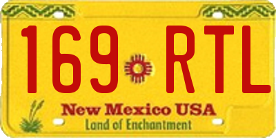 NM license plate 169RTL