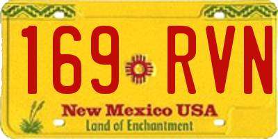 NM license plate 169RVN
