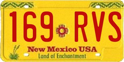 NM license plate 169RVS