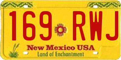 NM license plate 169RWJ