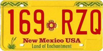 NM license plate 169RZQ