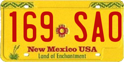 NM license plate 169SAO